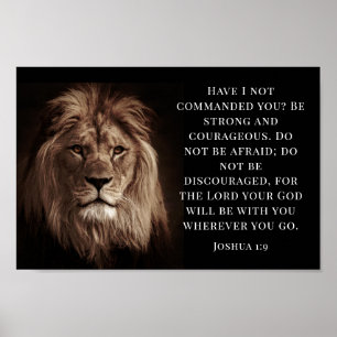 Poster Joshua 1:9, seja forte e corajoso
