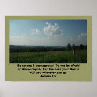 Poster Joshua 1:9 "Seja forte e corajoso"