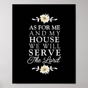 Poster Joshua 24:15 Para mim e minha casa Floral