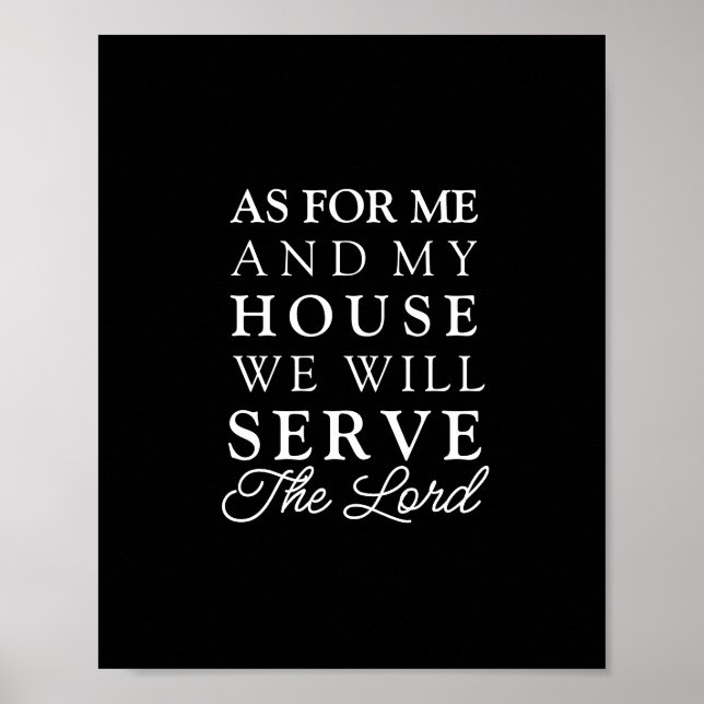 Poster Joshua 24:15 Para mim e minha escritura (Frente)