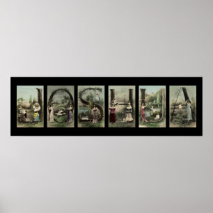 Póster JOSHUA Alphabet - Letra Name Art