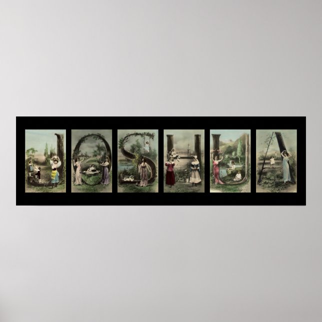 Póster JOSHUA Alphabet - Letra Name Art (Frente)