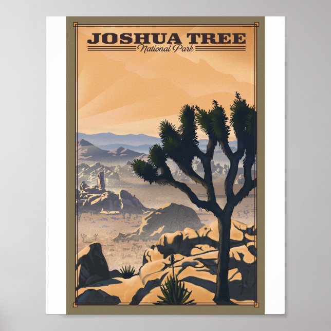 Poster Joshua Tree National Park Litho Trabalho de arte P (Frente)