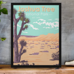 Poster Joshua Tree National Park Primaveras Vintage