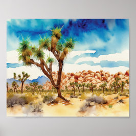 Poster Joshua Tree National Park Watercolor Art