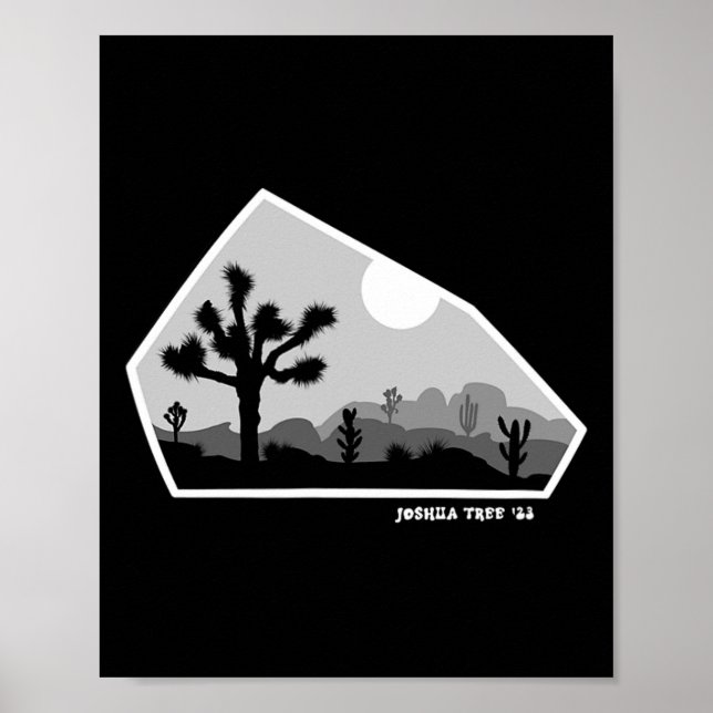 Poster Joshua Tree Retro Boulder Escuro  (Frente)