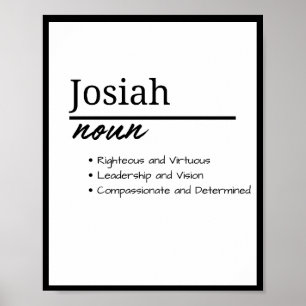 Poster Josiah, Definição de Nome Personalizado de Menino