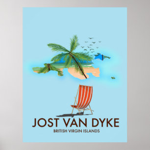 Poster jost van dyke Ilhas Virgens Britânicas.
