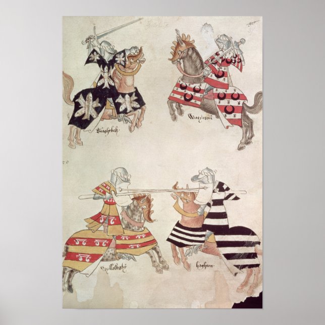 Poster Jousting Knights, do livro de Sir Thomas Holmes (Frente)