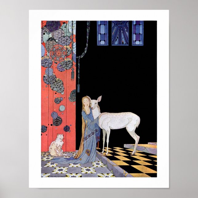 Póster Jovem abraçando um cachorro (Frente)