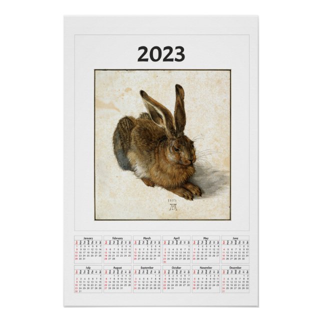 Póster Jovem Calendário da Luz 2023 Albrecht Dürer (Frente)
