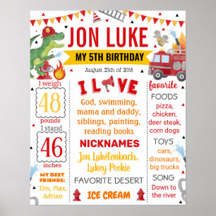 Poster Jovem Dino Bombeiro Bombeiro Jovem 1069