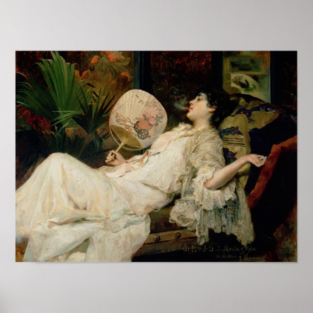 Póster Jovem Fumando, 1894 (Frente)