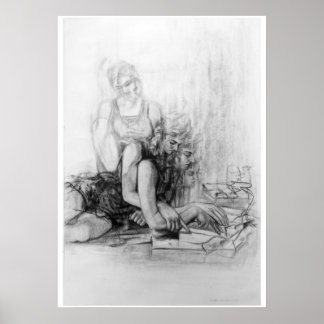 Poster jovem garota lendo um livro