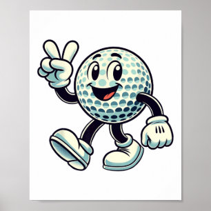 Poster Jovem Jogador de Golfe Meninos Golfe Divertido