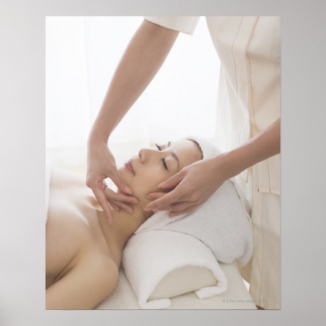 Poster Jovem massagem facial (Frente)