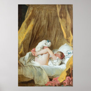 Poster Jovem Menina com Cachorro - Fragonard