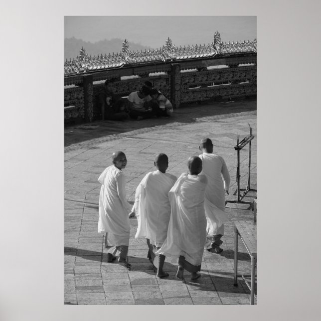 Poster Jovem Monges, Templo de Rock Ouro, Mianmar (Frente)