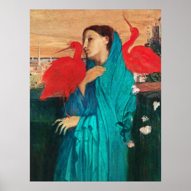 Poster Jovem Mulher com Ibis por Edgar Degas (Frente)
