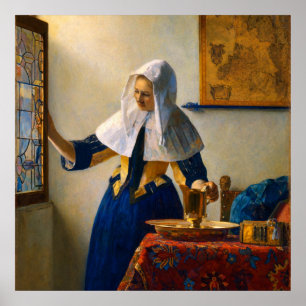 Poster Jovem Mulher com um Cântaro de Água por Vermeer