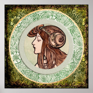 Poster Jovem mulher de Alphonse Mucha