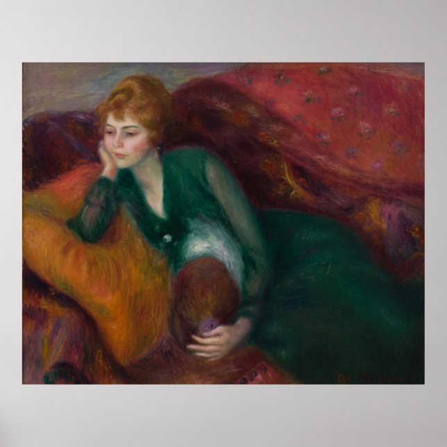 Poster Jovem Mulher de Verde, William James Glackens (Frente)