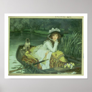Póster Jovem mulher em um barco, ou reflexões, c.1870