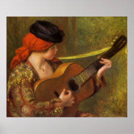 Póster Jovem Mulher Espanhola com um Violão por Pierre Re