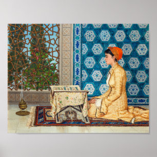 Poster Jovem Mulher Lendo Osman Hamdi Bey