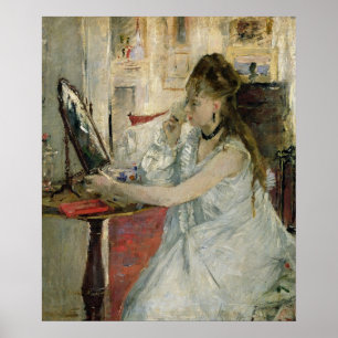 Poster Jovem mulher que pulveriza sua cara, 1877