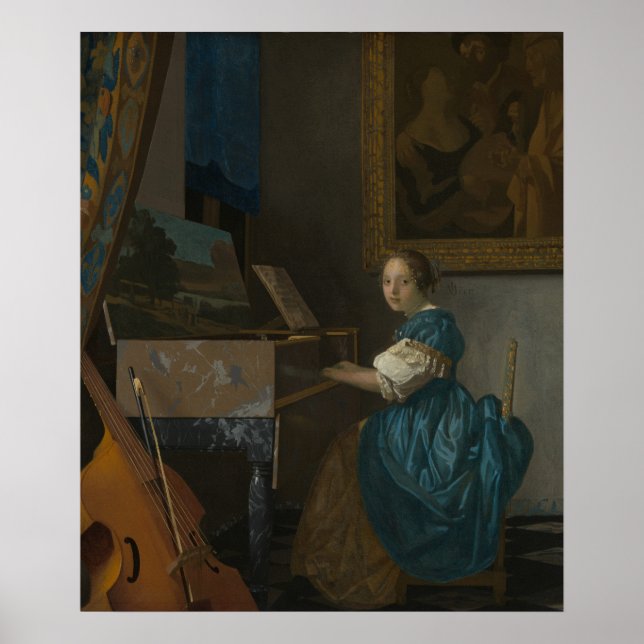 Poster Jovem Mulher Sentada Em Uma Virgem (Frente)