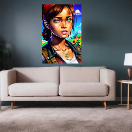 Poster Jovem na fazenda | Arte AI