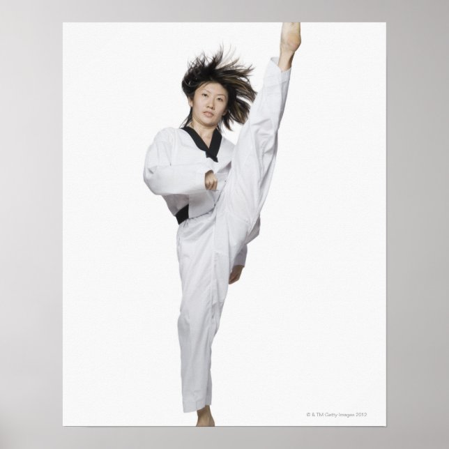 Póster Jovem praticando chutar (Frente)