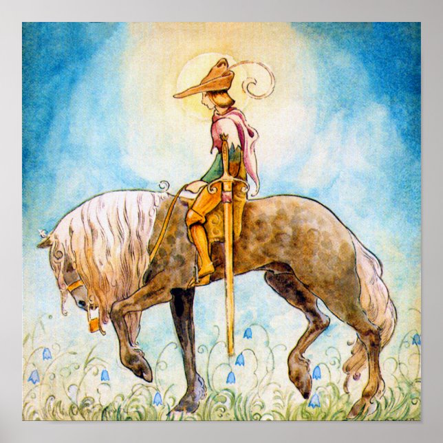 Poster Jovem Príncipe em um Cavalo (Frente)