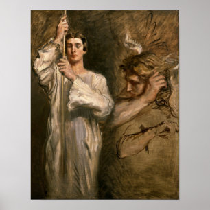 Poster Jovem segurando uma cruz