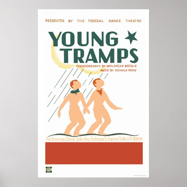 Poster Jovem Tramps Dance 1936 WPA (Frente)