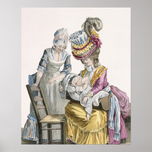 Póster Jovem Vestida "a la Levite" Aleitamento (Frente)