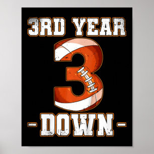 Poster Jovens aniversário de 3 anos Futebol No 3º Ano De