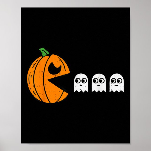Poster Jovens comendo Ghost Gamer Halloween Boys T (Frente)