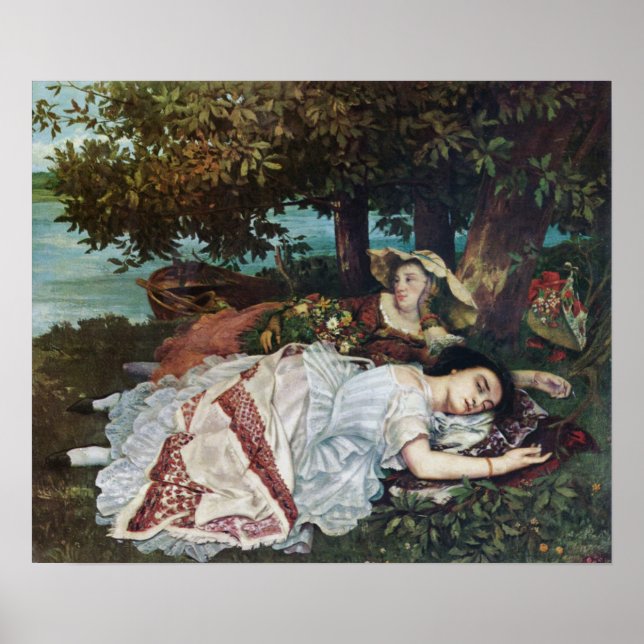 Poster Jovens damas nas margens do Sena (Verão) (Frente)