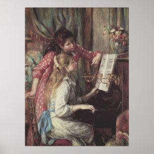 Póster Jovens Garotas no Piano por Pierre Renoir