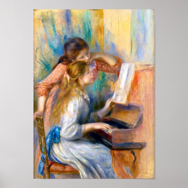 Poster Jovens Garotas no Piano, Renoir (Frente)