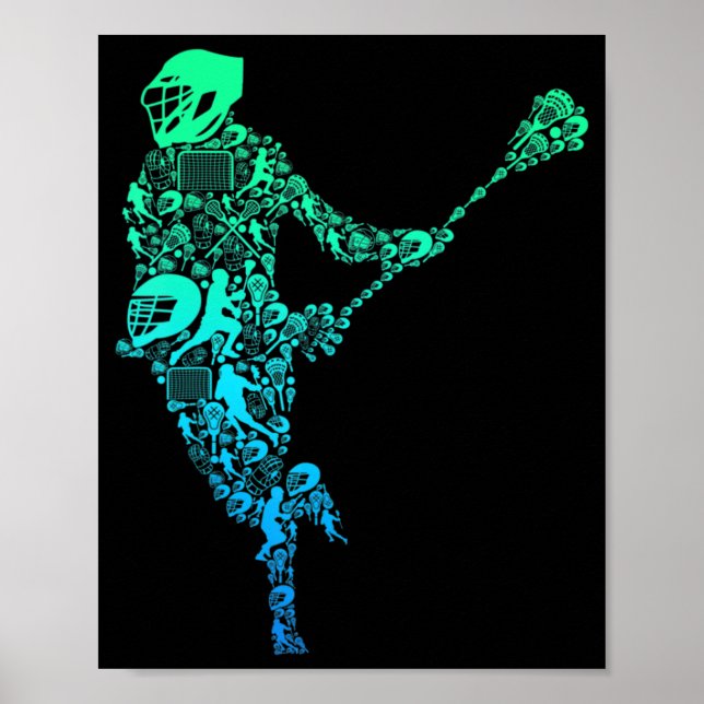 Poster Jovens Jovens Jogadores de Lacrosse Meninos (Frente)