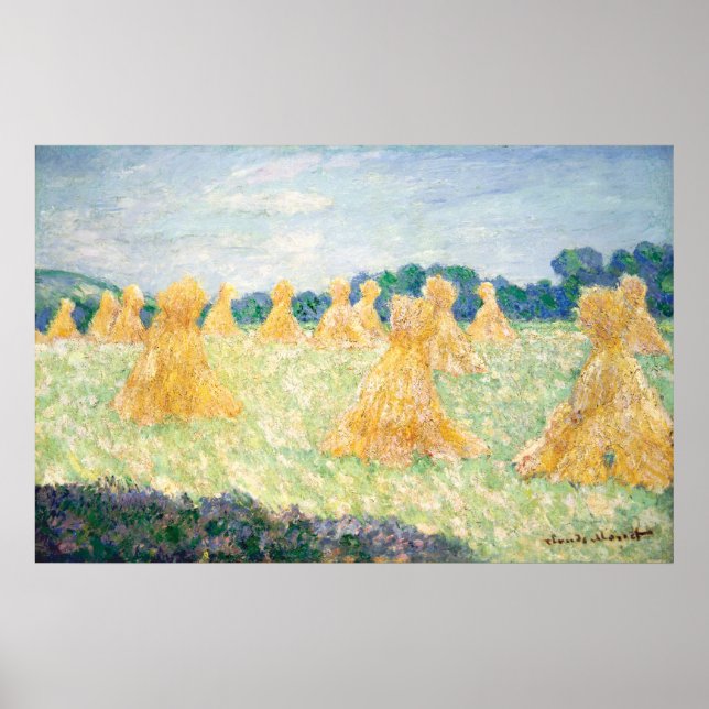 Póster Jovens Mulheres do Efeito Sol Giverny por Claude M (Frente)