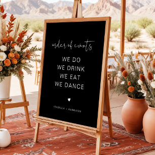 Poster JOVI Black Edgy Ordem de Casamento dos Eventos Pos