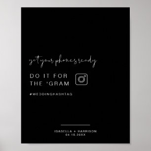Poster JOVI Edgy Black Instagram Hashtag Sinal de Casamen