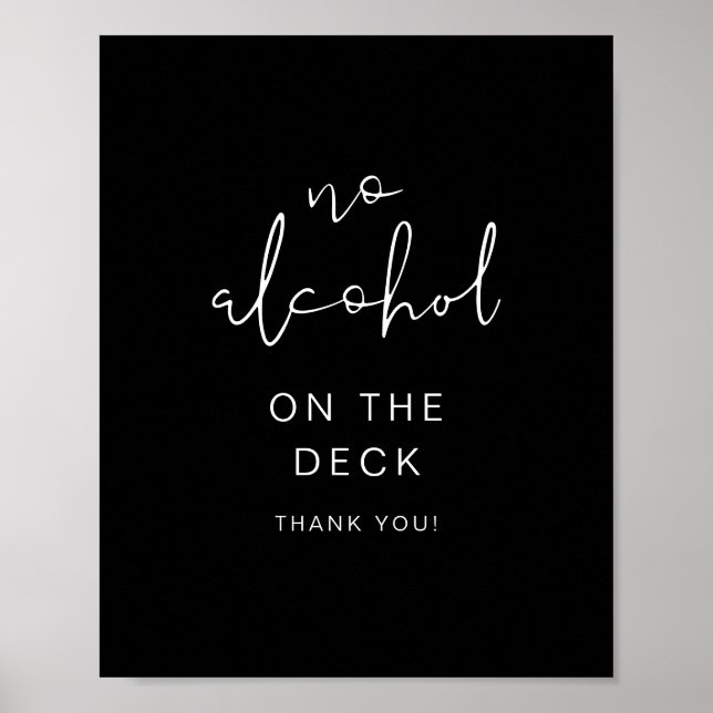 Poster JOVI Edgy Black Modern Sem Sinal de Álcool (Frente)