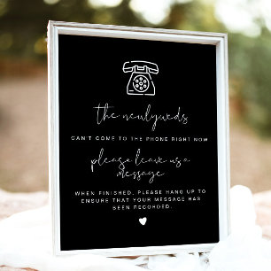 Poster JoVI Edgy Black Modern Telephone Sinal