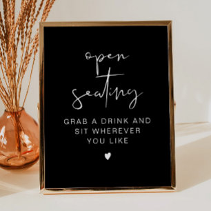 Poster JOVI Edgy Black Modern Wedn Open Sign
