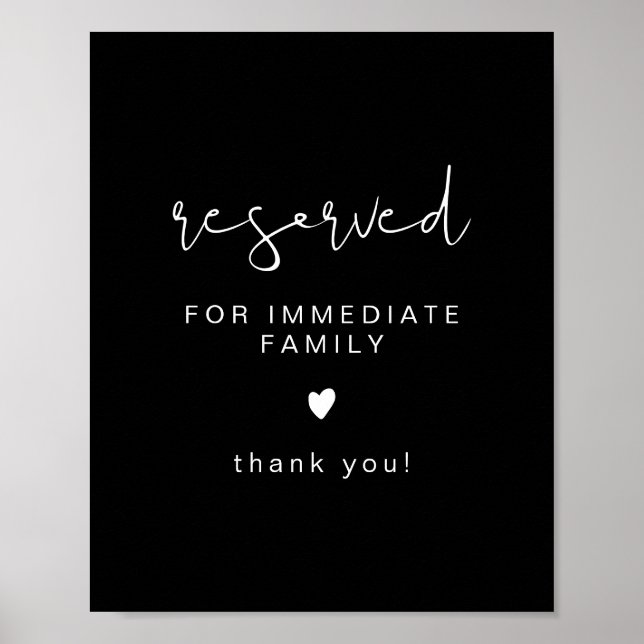 Poster JOVI Edgy Black Wedding Sinal Reservado (Frente)